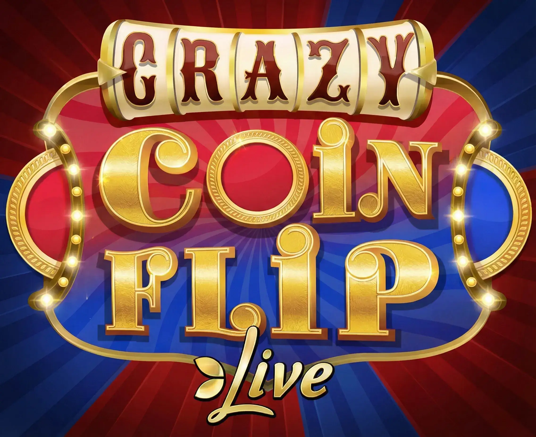 Logo Coin Flip Crazy Time - červená a modrá minca